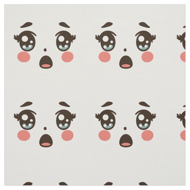 Tecido boneca de desenho animado preocupada encara ilustr (Modelo)
