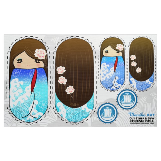 Tecido Boneco de pelúcia do DIY Kokeshi - material cortad (Jarda)