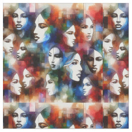 Tecido Bonitas Abstrato mulheres encaram arte