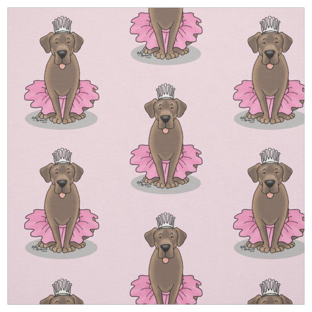 Tecido Bonito Balé Princesa Chocolate Labrador Retriever (Modelo)