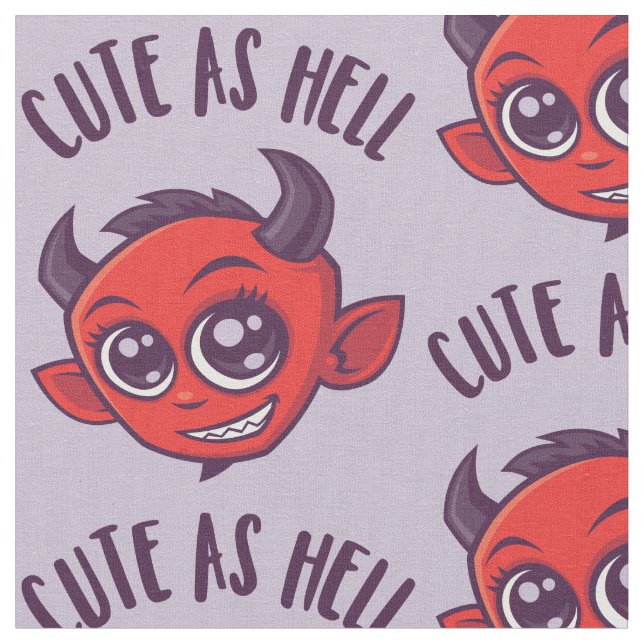 Tecido Bonito como Inferno Diabo com Texto Escuro (Detalhe)