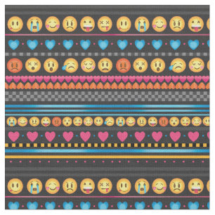 Tecido bonito da listra de Emoji