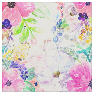 Tecido Bonito design de pintura manual floral a aquarela