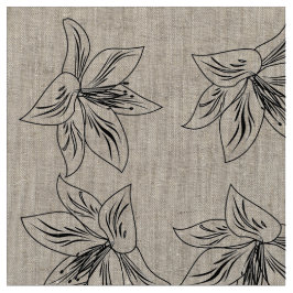 Tecido Bonito Lily Ink Art Pattern Linen