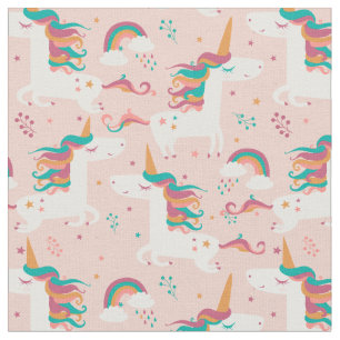 Tecido Bonito padrão Unicorn