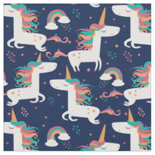 Tecido Bonito padrão Unicorn