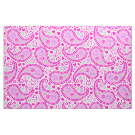 Tecido Bonito Pink Paisley Love Hearts