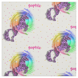 Tecido Bonito Rainbow Fantasy Unicorn Personalizado Impre