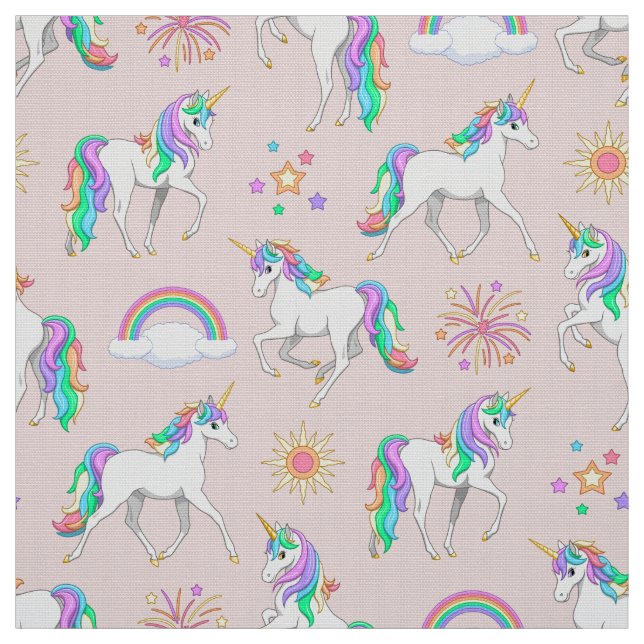 Tecido Bonito Rainbow Unicorns (Modelo)