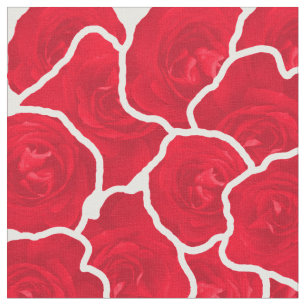 Tecido Bonito Rosa vermelha Belo Padrão Floral