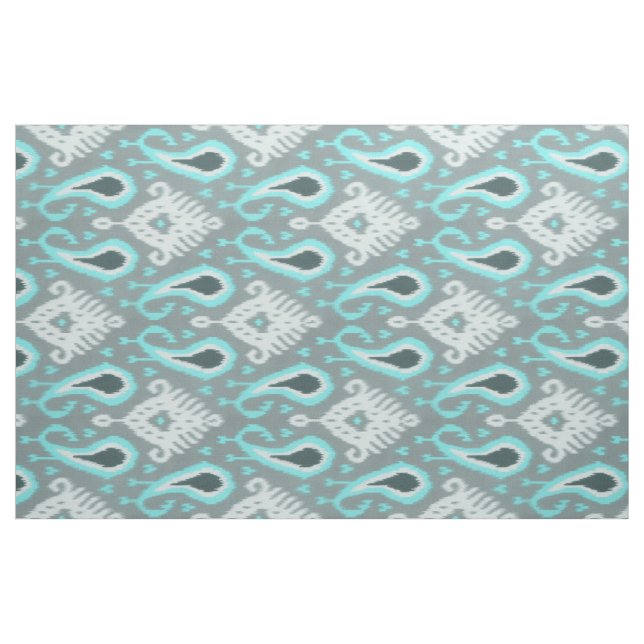 Tecido Bonito Trendy Turquoise Ikat Padrão Tribal (Fat Quarter)
