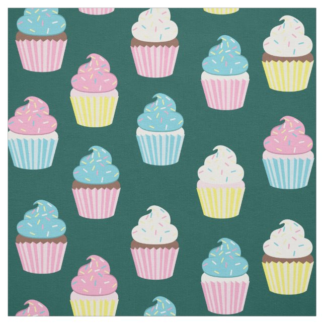 Tecido Bons Cupcakes Crianças Tratamentos De Padaria (Modelo)