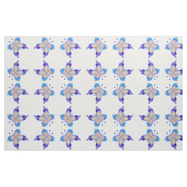 Tecido Borboleta azul (Fat Quarter)