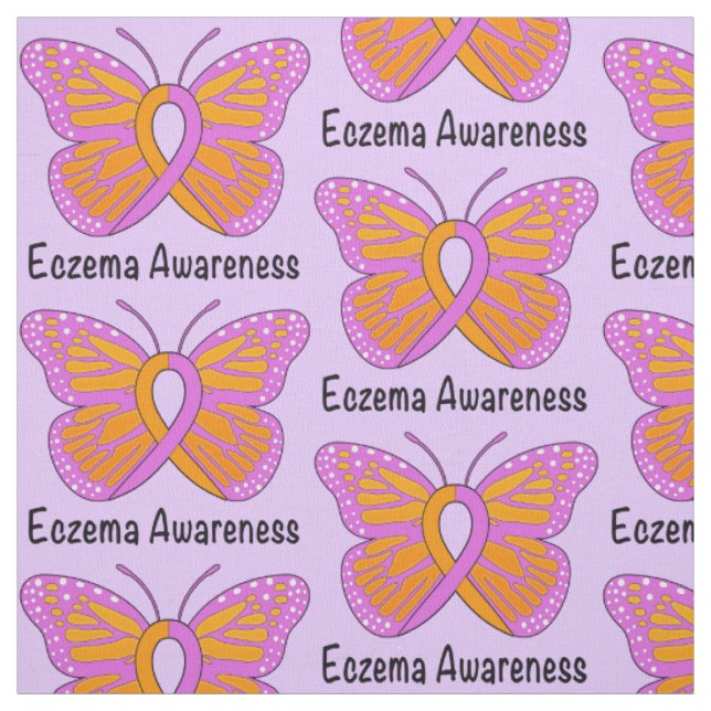 Tecido Borboleta da consciência do Eczema da esperança (Modelo)
