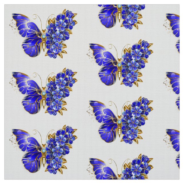 Tecido Borboleta Flor Sapphire (Modelo)