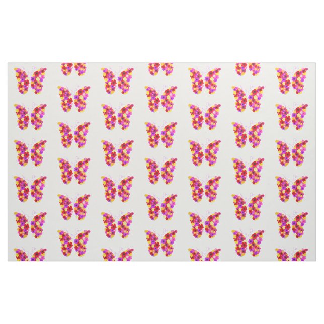 Tecido Borboleta Floral Botânica Colorida (Fat Quarter)