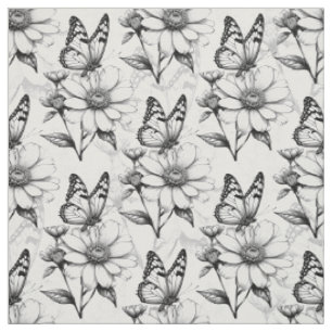 Tecido Borboleta minimalista na Design de padrão de flore