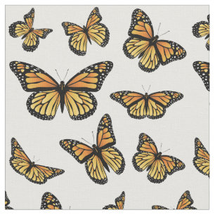 Tecido Borboleta Monarca Laranja