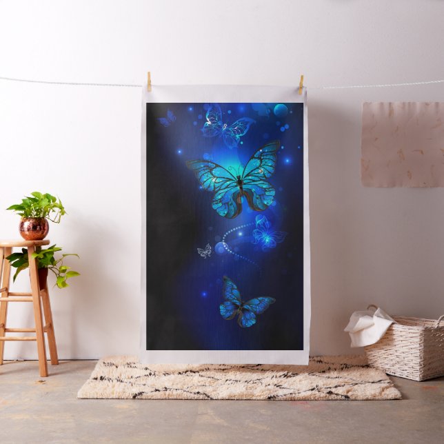 Tecido Borboleta Morpho no Fundo Escuro (In Situ)