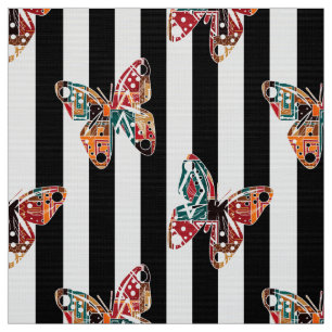 Tecido Borboleta multicolorida