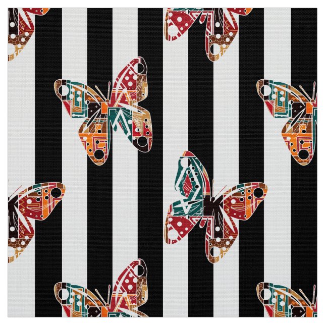 Tecido Borboleta multicolorida (Modelo)