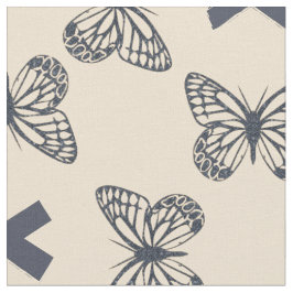 Tecido Borboletas azuis e monograma de bolso personalizad