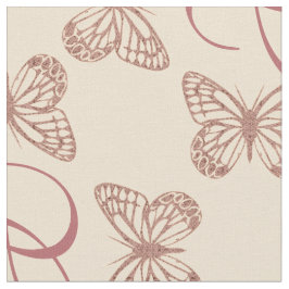 Tecido Borboletas Cutis e Padrão de Monograma Personaliza