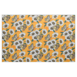 Tecido Borboletas de Jezebel e flores de margarida