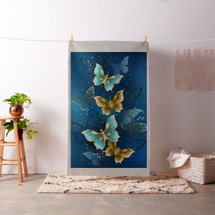 Tecido Borboletas de ouro