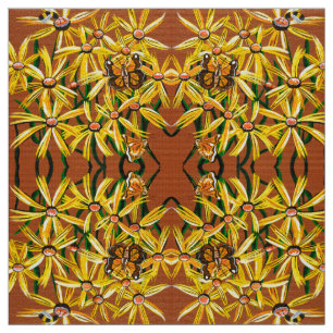 Tecido Borboletas e abelhas amarelas