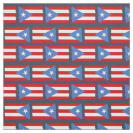 Tecido Bordas rasgadas: Bandeira de Puerto Rico
