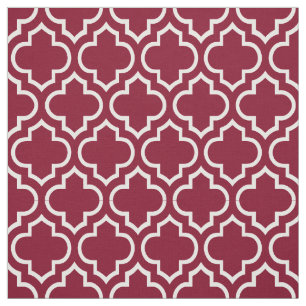 Tecido Borgonha, Quatrefoil Branco Marroquino #6