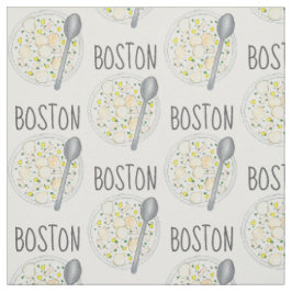Tecido BOSTON Massachusetts Clam Chowder Foodie Soup MÃES
