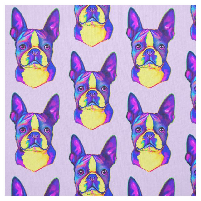 Tecido Boston Terrier em cores (Modelo)