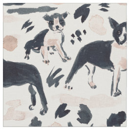 Tecido BOSTON TERRIERS Watercolor Cog