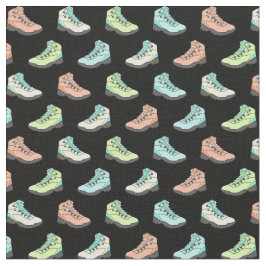 Tecido Botas de caminhada de Pastel em preto