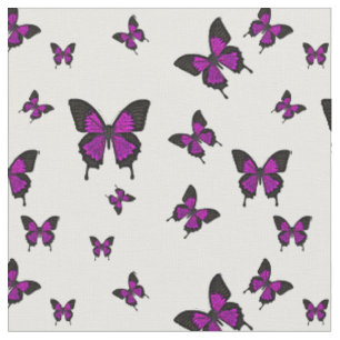 Tecido Botões coloridos cor-de-rosa, Borboleta de cauda s