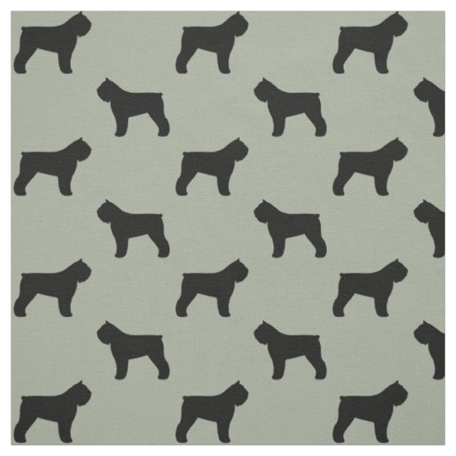 Tecido Bouvier des Flandres Dog Breed Silhouettes (Modelo)