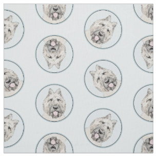 Tecido Bouvier des Flandres pintura Fawn Brindle Dog Art