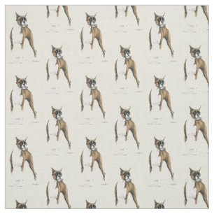 Tecido Boxer Dog Art