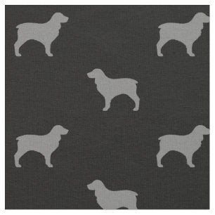 Tecido Boykin Spaniel Raça Silhouettes Patterados
