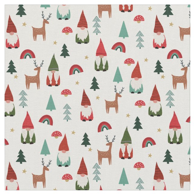 Tecido Branca de Natal dos Gnomos (Detalhe)