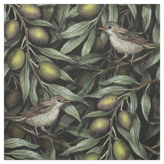 Tecido Branches e Warblers de Oliva (Modelo)