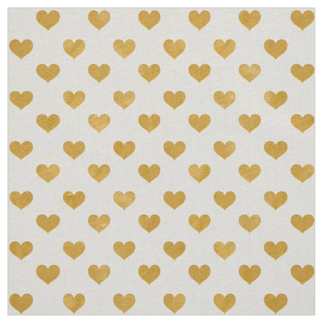 Tecido Branco do amor 2018 - coração dourado (Modelo)