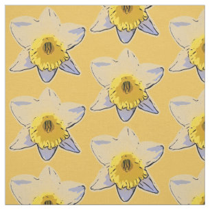 Tecido branco do Daffodil (amarelo)