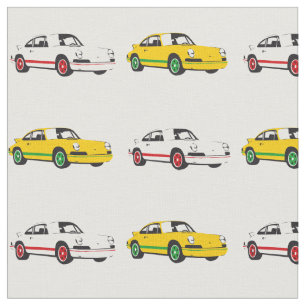 Tecido branco e amarelo clássico do carro de