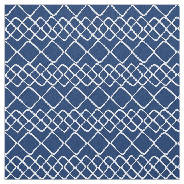Tecido Branco em azulejos do diamante dos azuis marinhos (Modelo)