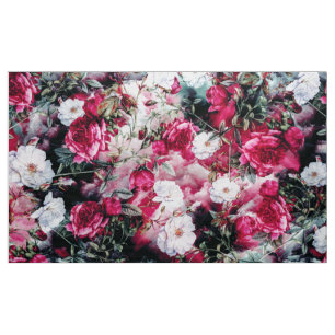 Tecido branco malva cor-de-rosa floral dos rosas