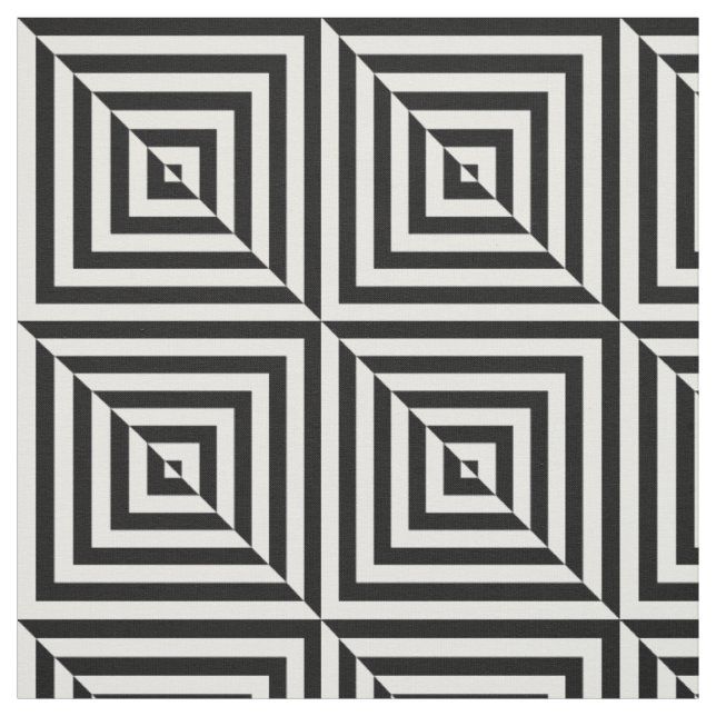 Tecido Branco preto teste padrão invertido do design (Modelo)