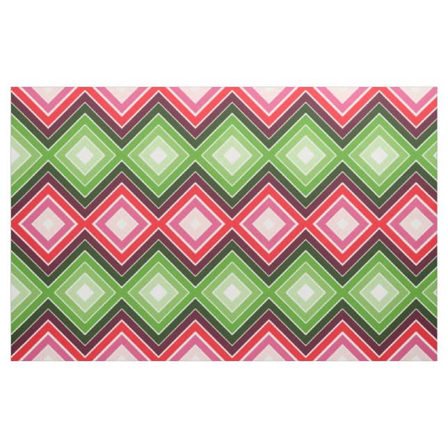 Tecido Branco Rosa Vermelho E Verde (Fat Quarter)